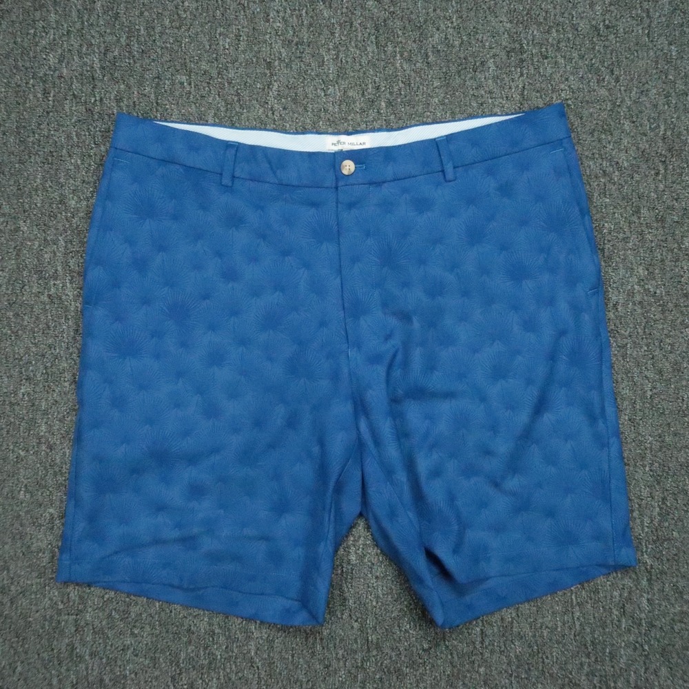 Peter Millar Shorts Mens 38 Blue‎ Carbarro Fan Palm Twill Performance Chino
